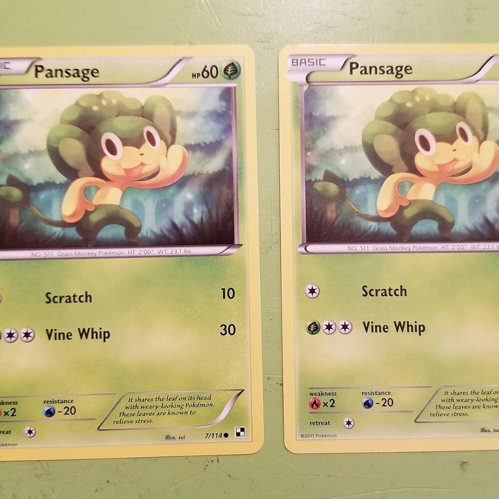 Pokemon® Card Lot 002 Cards PANSAGE Pokemon Black & White (7/114)